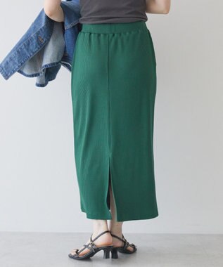 AMERICAN HOLIC 針抜きリブナロースカート Dark Green