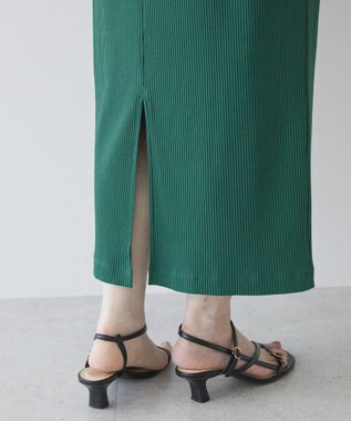 AMERICAN HOLIC 針抜きリブナロースカート Dark Green