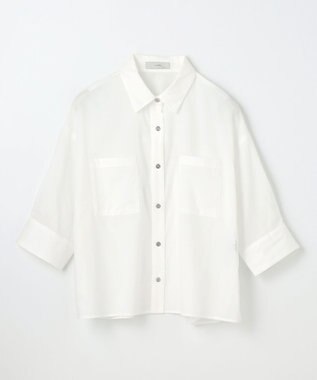 ANY コットンエアーウォッシュ5分袖シャツ ホワイト