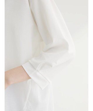 Green Parks バー付き７分袖ブラウソー Off White