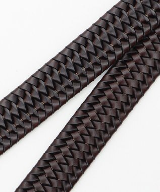 JOSEPH ABBOUD 【キングサイズ・伸びる！】ストレッチレザーベルト ダークブラウン系