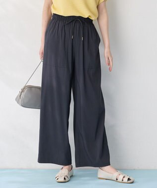 ANY L 【新色追加/洗濯機可/ウエストゴム/接触冷感/UVケア/6色展開】清涼リラックスパンツ チャコール