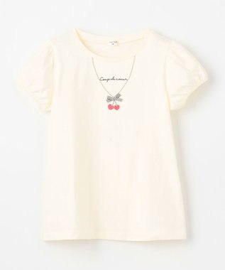 ANY KIDS ネックレス モチーフ Tシャツ エクリュ（チェリー）