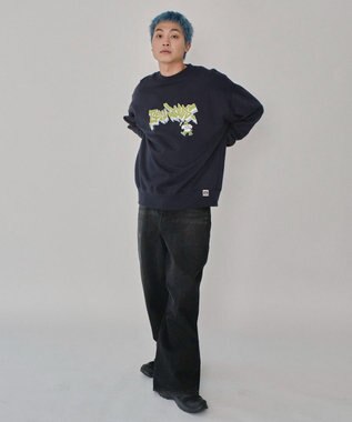 WEGO 【ユニセックス着用ITEM/MLサイズ展開】別注BENDAVISバブルロゴプルオーバー ネイビー