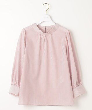 ANY SIS S 【洗える】フェイクパールストライプ ブラウス ピンクストライプ