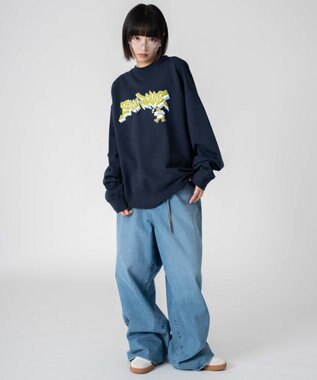 WEGO 【ユニセックス着用ITEM/MLサイズ展開】別注BENDAVISバブルロゴプルオーバー ネイビー