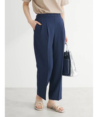 Green Parks 接触冷感　きれいシルエットパンツ（テーパード） Dark Navy