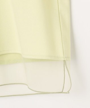 ANY SIS チュール切替ランタンスリーブ プルオーバー ライム