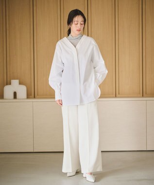 #Newans 【ANSWER for ヘルシーカジュアル】クロスリボンシャツ ホワイト系