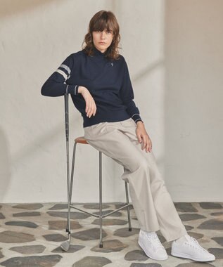 23区GOLF 【23Fondation/WOMEN】レーヨンストレッチ カラーニット ネイビー系