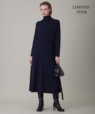 ICB 【WEB限定・洗える】 ヴィスコースハイゲージ ワンピース ネイビー系