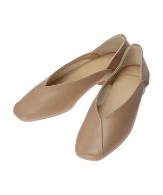 Green Parks ・ｍｉｎｉａ　ウッドヒールパンプス Beige