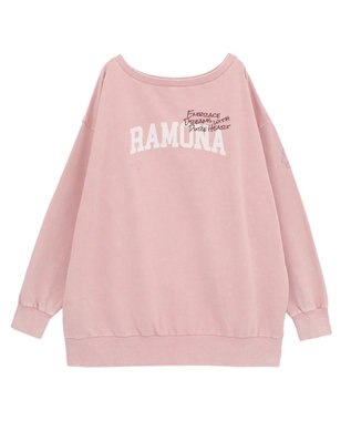 earth music&ecology ランダム刺繍オフショルプルオーバー Pink