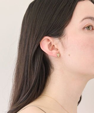 Phoebe 〈金属アレルギー対応〉ハートパヴェビジューピアス ゴールド