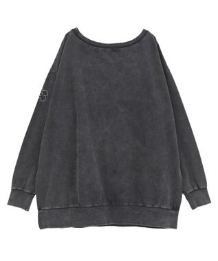 earth music&ecology ランダム刺繍オフショルプルオーバー Charcoal Gray