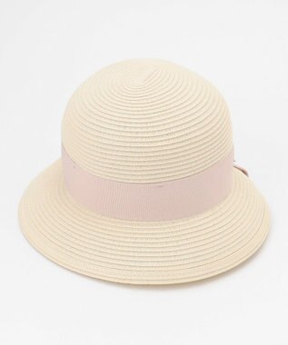 ANY KIDS ウオッシャブル後ろ割れリボンハット ホワイト×ピンクリボン