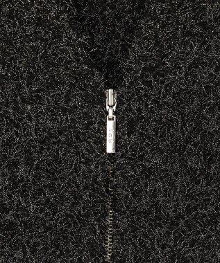 ICB ツイーディーニット ジップアップジレ ブラックミックス