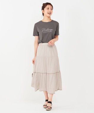 ANY SIS S ロゴ刺繍 Tシャツ スレート