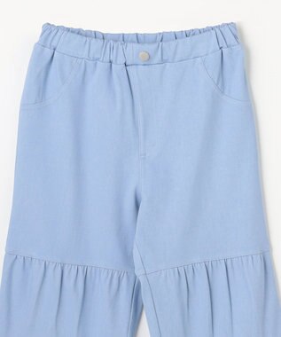 組曲 KIDS 【150-160㎝】ティアードデニムパンツ サックスブルー