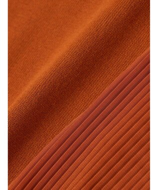 Green Parks 袖プリーツドッキング５分袖ニットプルオーバー Orange
