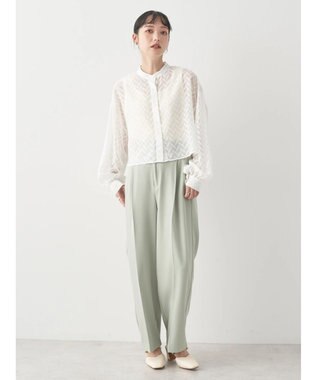 earth music&ecology ツッキリジャガードショートブラウス Off White