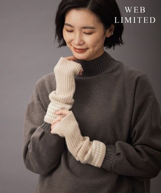 J.PRESS LADIES ピュアカシミヤ アームウォーマー ベージュ系1
