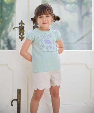 ANY KIDS 【WEB限定】7days プリント 半袖 Tシャツ ミント×コスメ