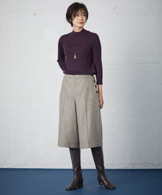 J.PRESS LADIES 【洗える】KNIT BASIC ハイネック ニット パープル系