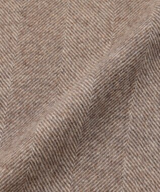 GOTAIRIKU 【カシミヤ100％】 幅広 マフラー_ヘリンボーン柄(40×180) ベージュ×ヘリンボーン