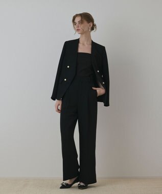 パールボタンノーカラージャケット