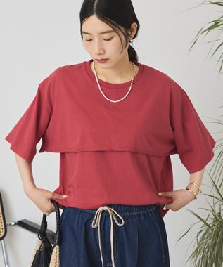 AMERICAN HOLIC レイヤード風加工Ｔシャツ Red