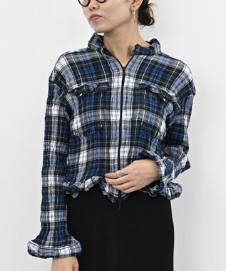 crêprie tsumori chisato creperie FRONT ZIP JACKET -TARTAN CHECK クレプリ タータンチェック フロントジップジャケット