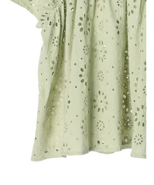 earth music&ecology コットンレースＶネックブラウス Off White