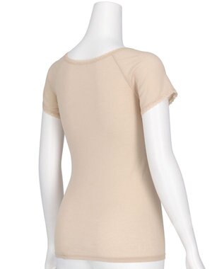 Wing インナー 綿100％(身生地部) 【綿100％ シャリ感タイプ】 3分袖 半袖 春 夏 EL6364 ウイング／ワコール ベージュ