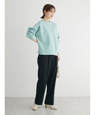 Green Parks ２ｗａｙ　パール釦ニットプルオーバー Sax