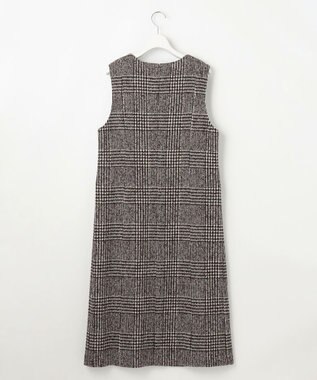 J.PRESS LADIES L ウールシルクツイードグレンチェック ジャンパースカート ブラウン系3