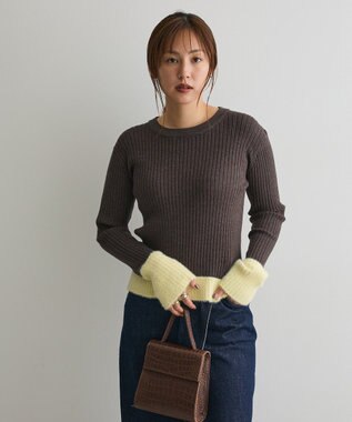 CRAFT STANDARD BOUTIQUE とてもち袖シャギーニットプルオーバー Charcoal Gray