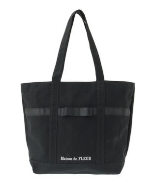 Maison de FLEUR マルチポケット帆布トートMバッグ Black