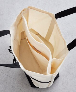 Maison de FLEUR マルチポケット帆布トートMバッグ Ivory