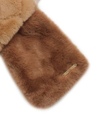 MOONBAT FURLA フェイクファーキルティングマフラー キャメル