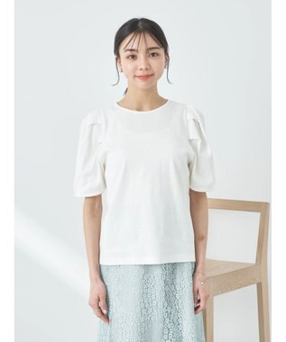 earth music&ecology パワーショルダーリブプルオーバー Ivory