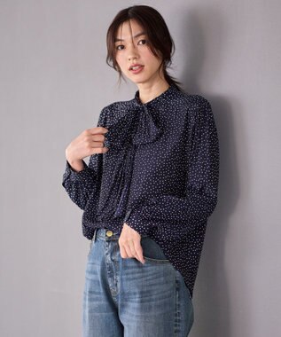 ANY 【洗濯機可】２ＷＡＹボウタイブラウス ドット