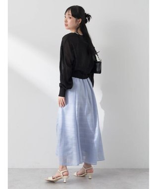 earth music&ecology シアーラメＶネックカーディガン Black