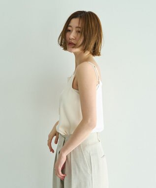 YECCA VECCA ボートネックサテンキャミ Ivory