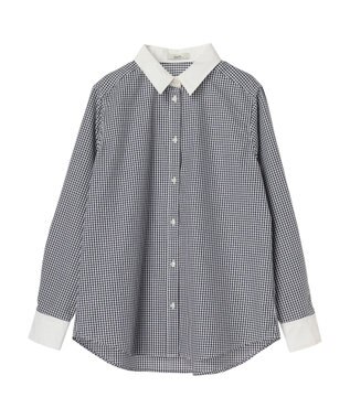 earth music&ecology クレリックシャツ Gingham Check