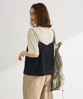 Green Parks 前後２ＷＡＹレース刺繍ビスチェ Black