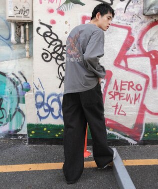 WEGO 【ユニセックス着用ITEM】ピグメントグラフィックT（LS） 柄1