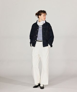 LENO ONE  FOWARD PLEATS CHINO TROUSERS ワンタックチノパンツ WHITE