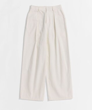 LENO ONE  FOWARD PLEATS CHINO TROUSERS ワンタックチノパンツ WHITE