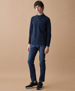 JOSEPH ABBOUD 【JAPANファブリック・日本縫製・なめらか】ミニ裏毛 カットソー ネイビー系